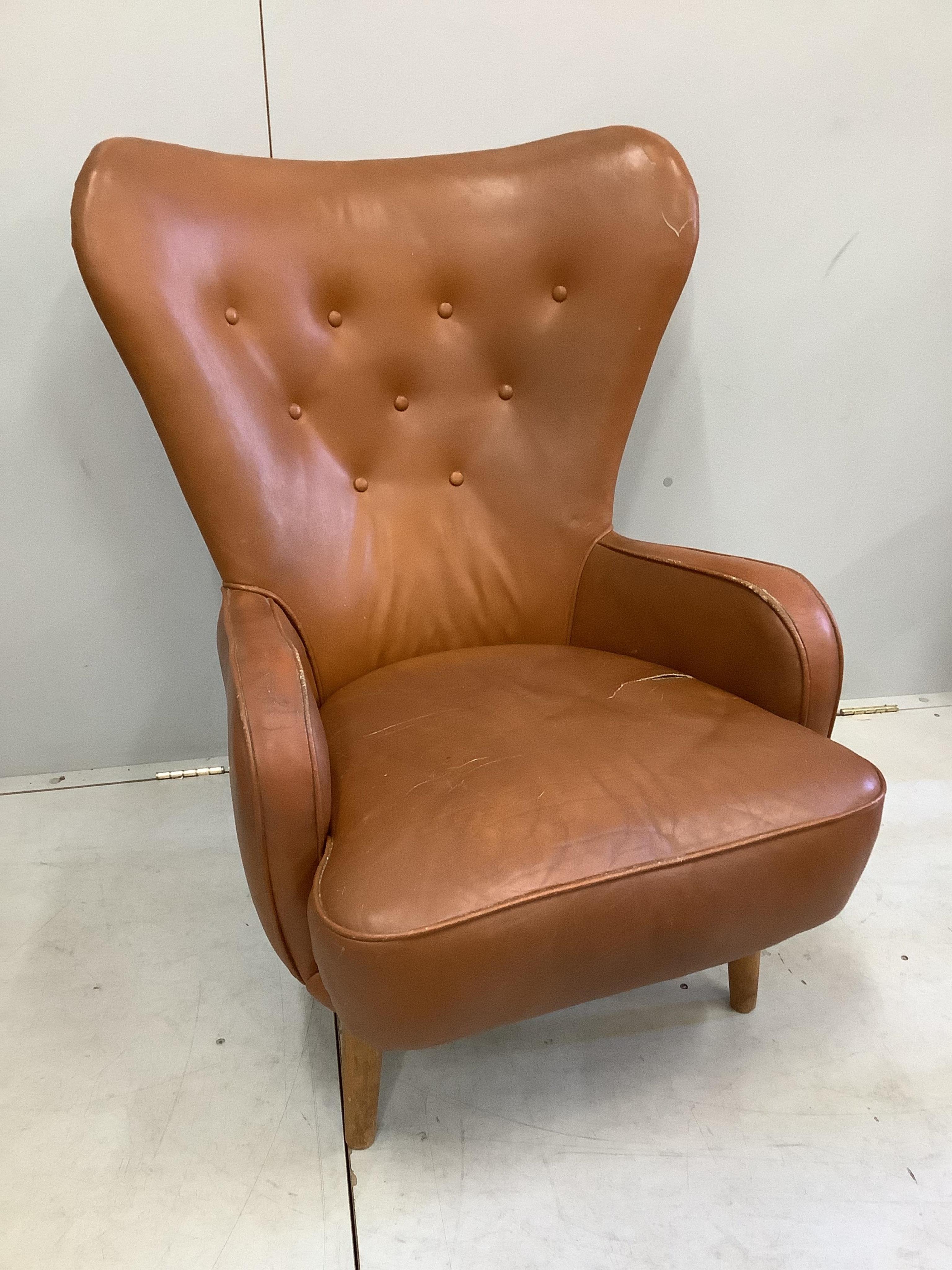 A pair of Ernest Race DA1 lounge chairs, width 76cm, depth 65cm, height 100cm